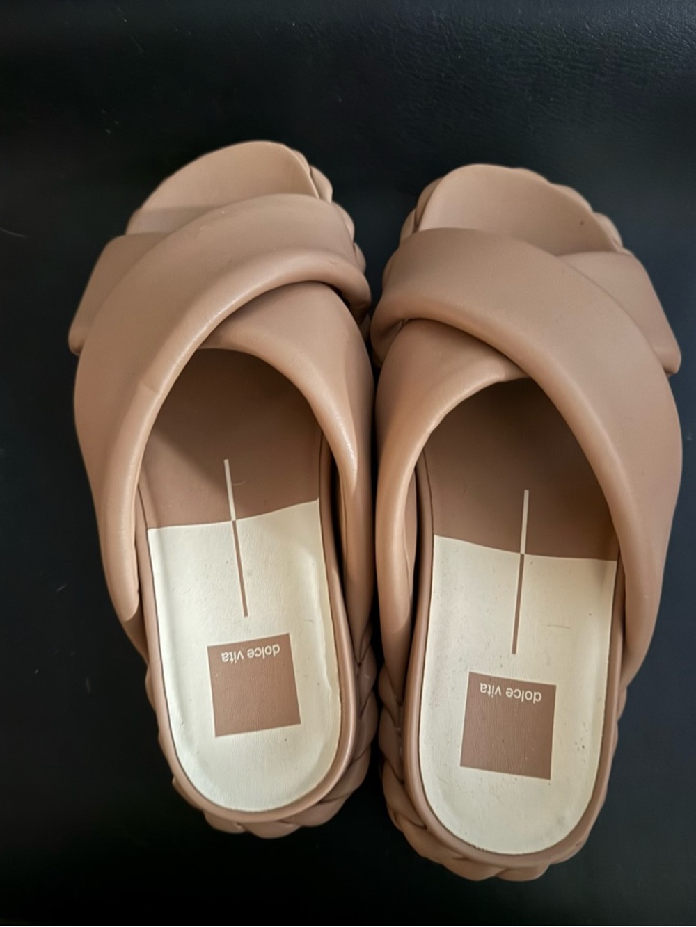 Dolce Vita Nude Tan Braided Slide Mules